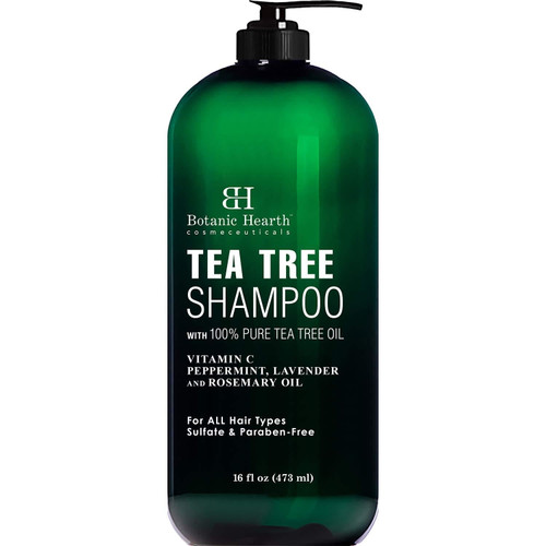 Botanic Hearth Tea Tree Shampoo - Fights Dandruff And Dry Scalp - For Daily Use - Men And Women, Promotes Heathy Scalp - 16 Fl Oz