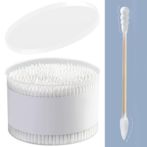 Longrv 500 Count Cotton Swabs With Double Grooved And Tipped Applicator Cotton