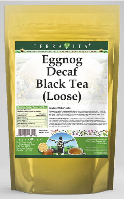 Terravita Eggnog Decaf Black Tea, (eggnog Decaf,loose Leaf Black Tea, 4 Oz, 1-pack, Zin: 532208)