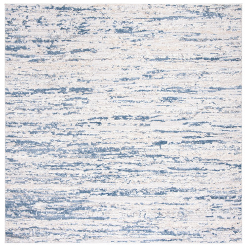 Safavieh  Amelia Modern Abstract Rug Ivory/blue 3' X 3' Square 4' Square Indoor Living Room, Bedroom, Dining Room Blue Square