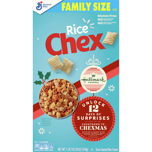 Rice Chex Breakfast Cereal, Gluten Free, 18 Oz Box