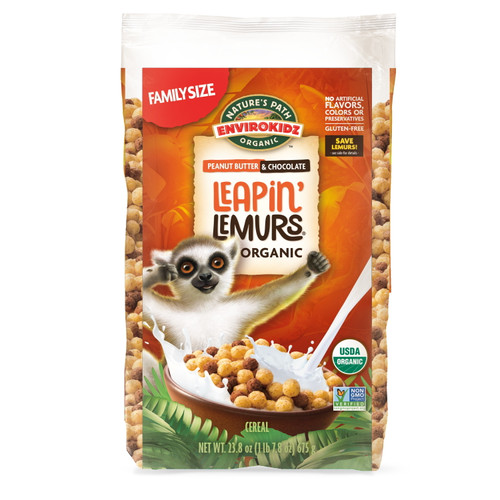 Nature's Path Organic, Enviro Kidz Leapin' Lemurs Cereal, Peanut Butter Chocolate, 23.8 Oz