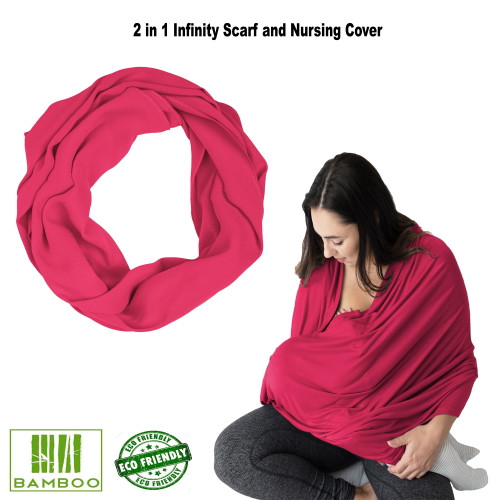 Kushies Peekaboob Infinity Nursing Scarf Berry