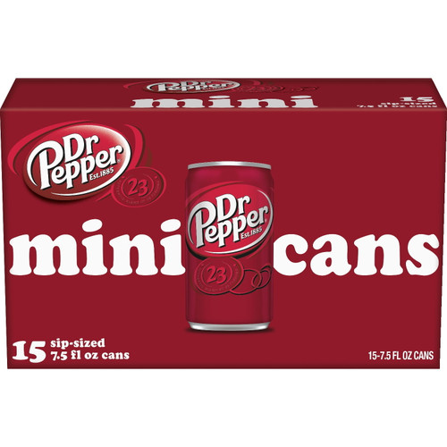 Dr Pepper, 7.5 Fl Oz Cans, 15 Pack