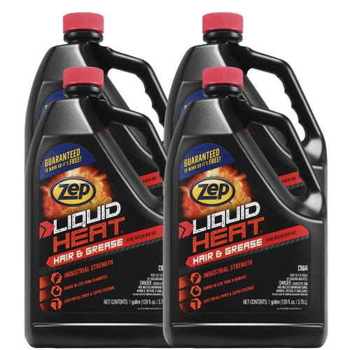 Zep Liquid Heat Clog Dissolver Gel 128 Ounce Zulhg128 (case Of 4)