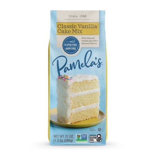 Pamela's Products Gluten Free Cake Mix, Classic Vanilla 21 Oz. Bag