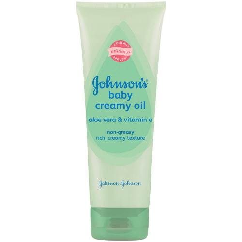 Johnson's Baby Creamy Oil With Aloe Vera & Vitamin E, 8 Oz