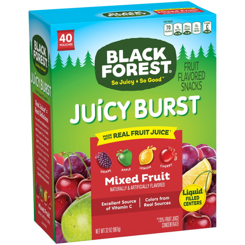 Black Forest Mixed Fruit Fruit Snacks Pouches, 32 Oz, 40 Count