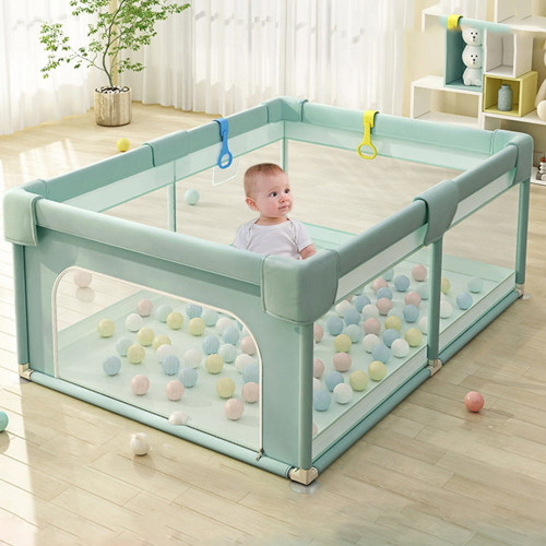 71in Extra Large Kid Baby Playpen Baby Playard With Breathable Mesh,infant Children Play Game Fence For Indoors Outdoors Home,green(71x47x25.6in)
