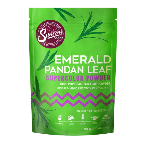 Suncore Foods Gluten-free Emerald Pandan Leaf Supercolor Powder, 3.5oz, Green  Food Coloring Powder