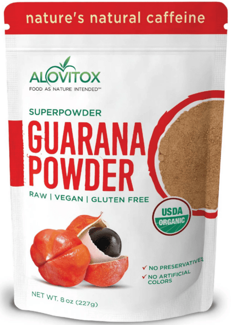 Alovitox Organic Guarana Berry Seed Powder Paullinia Cupana All Natural Caffeine Usda Certified 8 Oz Bag