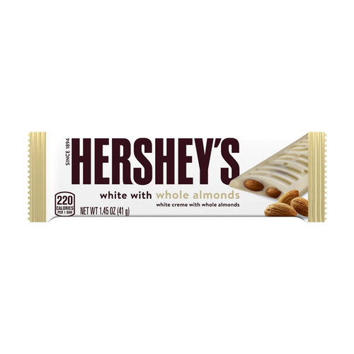 Hershey's, White Creme With Whole Almonds Candy, 1.45 Oz, Bar