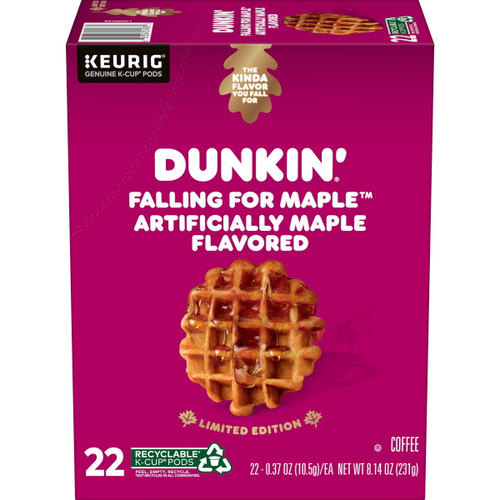 Dunkin’ Falling For Maple Artificially Maple Flavored Coffee, K-cup Pods, 22 Count