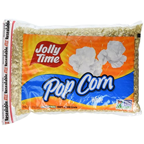 Jolly Time White Popcorn, Poly Bag, 32 Oz, 2 Pk