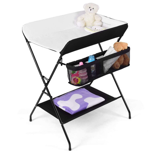 Infans Infant Baby Changing Table Folding Diaper Station Organizer W/ Storage