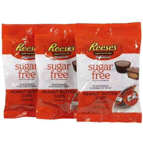Reeses Sugar Free Peanut Butter Cup Miniatures Peg Bag - 3 Oz - 3 Pk