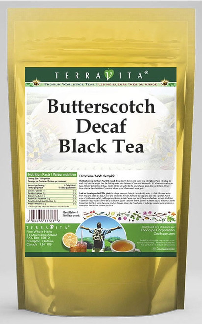 Terravita Butterscotch Decaf Black Tea, (butterscotch Decaf, Black Tea Bags, 25 Tea Bags, 1-pack, Zin: 529938)