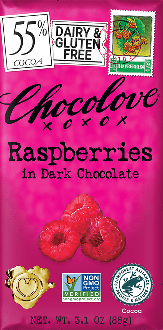 Chocolove Raspberries In Dark Chocolate , 3.1 Oz