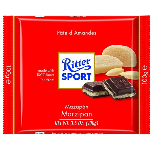 Ritter Sport Bars, Dark Chocolate With Marzipan, 3.5 Ounce (pack Of 12)