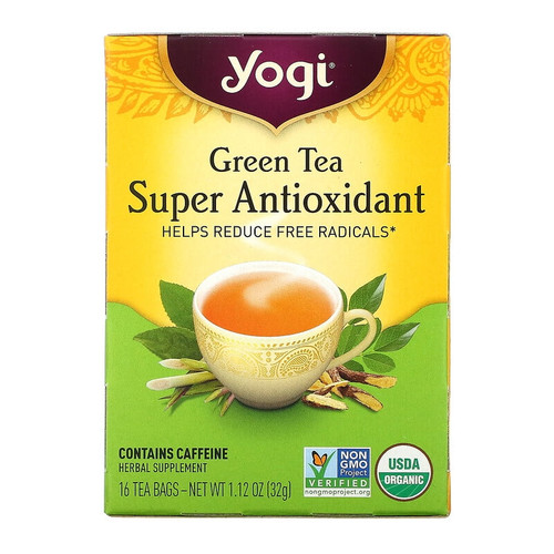 Yogi Tea, Green Tea Super Antioxidant, 16 Tea Bags, 1.12 Oz Pack Of 2