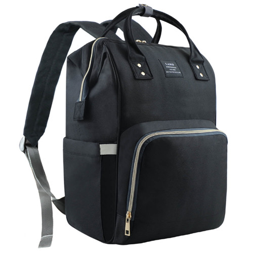 Land Diaper Bag Backpack Multifunction Travel Backppack Nappy Bags With Stroller Straps And Changing Pad Baby Changing Bags, Large Capacity Black