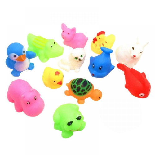 Kernelly 13pcs Summer Baby Children\'s Toy Bathing Water Toys Animal Pinching Voice Toys Pinching Voice Float Squeaky Animal Toy