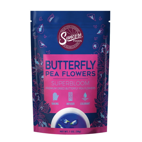 Suncore Foods Gluten-free Butterfly Pea Flowers Superbloom, 1oz, Tea, No Caffeine