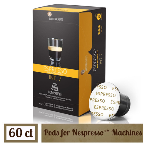 Barista Moments Capsules For Nespresso Machines - 60 Ct Decaf - Compatible Coffee Pods