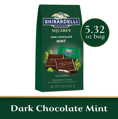 Ghirardelli Dark Chocolate Mint Squares, 5.32 Ounce, 6 Per Case