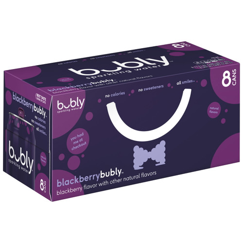 Bubly Blackberry Flavored Sparkling Water, 12 Oz, 8 Pack Cans