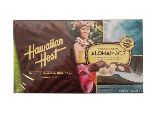 [pack Of 6] Hawaiian Host Alohamacs Milk Chocolate The Original Chocolate Covered Macadamia Nut, 6 Oz (170g)