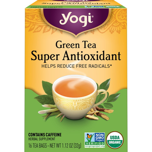 Yogi Tea Green Tea Super Antioxidant, Organic Green Tea, Wellness Tea Bags, 16 Count
