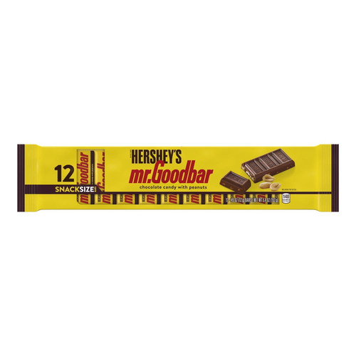 Hershey's, Mr. Goodbar Chocolate With Peanuts Snack Size Candy, Individually Wrapped, 0.45 Oz, Bars (12 Count)