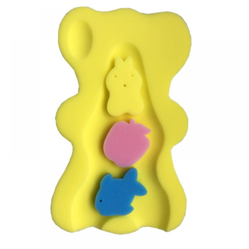 Infants Bath Sponge Mat Baby Bathtub Mat Cartoon Shape Tub Pad Anti-slip Soft Mat Shower Support Cushion,yellow