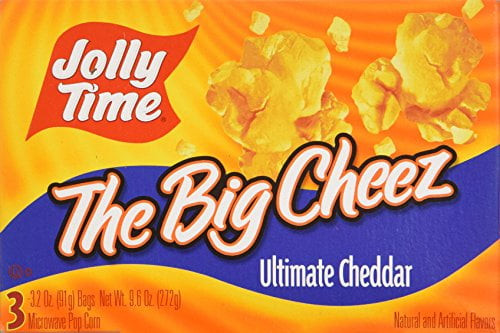 Jolly Time The Big Cheez Cheddar Cheese Microwave Popcorn, 3-count Boxes (pack Of 3)