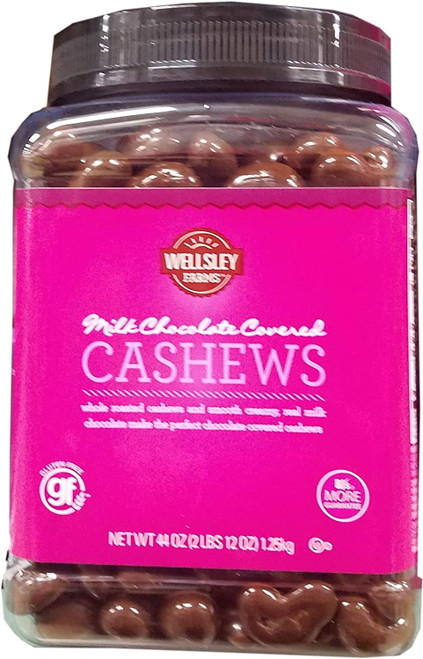 2 Pack | Wellsley Farms Milk Chocolate Covered Cashews Kosher, 44 Oz.