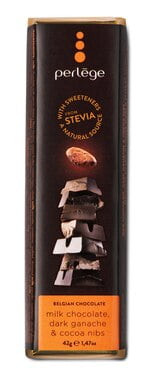Perlege Belgian Sugar Free Chocolate 1.47 Oz - 1 Milk Chocolate, Dark Ganache &amp; Cocoa Nibs