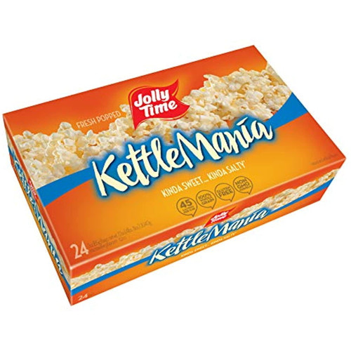 Jolly Time Premium Flavored Microwave Popcorn, Gluten Free, Gourmet Bulk Box, 24 Count (kettlemania)