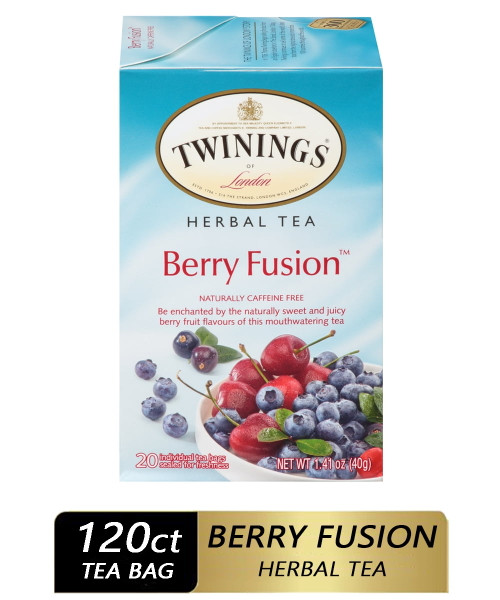 Twinings Of London Berry Fusion Herbal Tea Bags , 20 Ct., 1.41 Oz., 6 Boxes