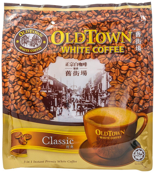 Old Town 3 In 1 Instant White Coffee Mix Packets, 15 Count