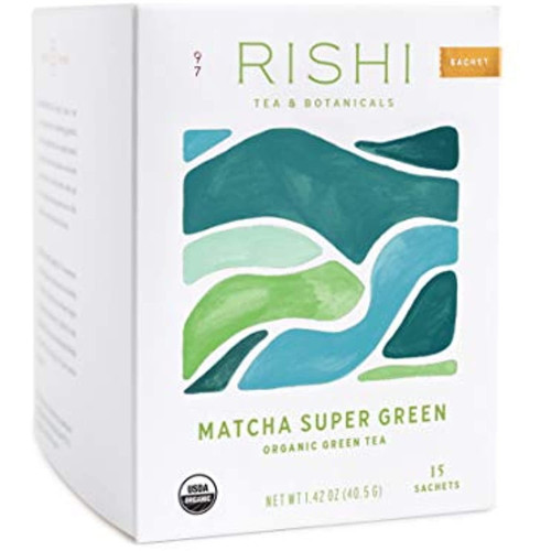Rishi Tea And Botanicals Matcha Super Organic Green Tea | 15 Sachet Bags, 1.42 Oz (pack Of 1)