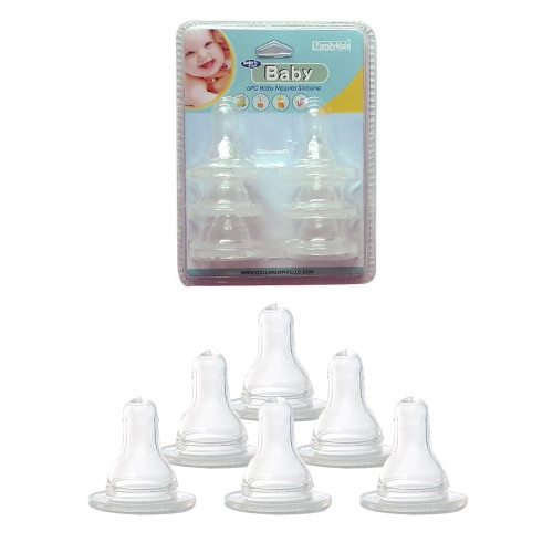 6 X Baby Bottle Nipples Standard Flow Silicone Soft Nipple Feeding Reduce Colic