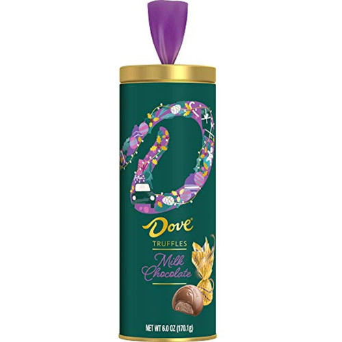 Dove Silky Smooth Milk Chocolate Truffles Holiday Gift Tin, 6oz Tube