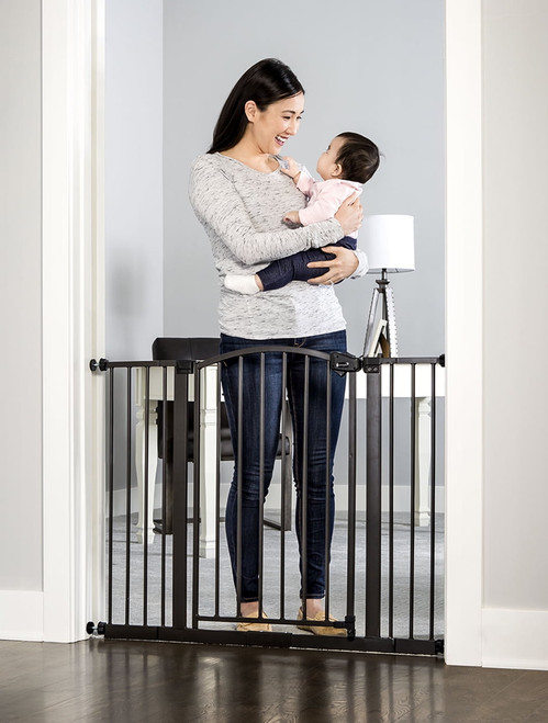 Regalo Extra Wide Easy Step® Arched Décor Walk Thru Baby Safety Gate, Bronze, Ages 6 To 24 Months
