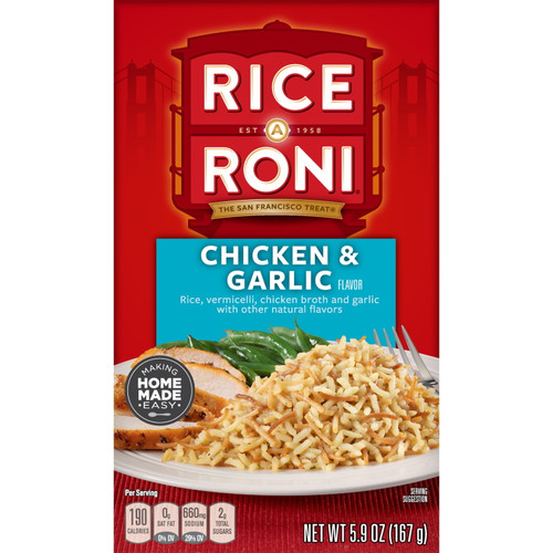Rice-a-roni Rice & Vermicelli Mix, Chicken & Garlic, 5.9 Oz Box