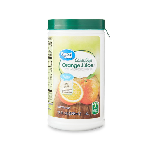 Great Value Country Style Orange Juice, Frozen, 12 Fl Oz