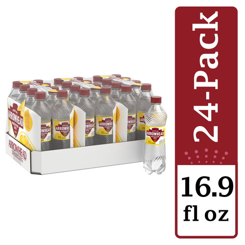 Arrowhead Sparkling Water, Lively Lemon, 16.9 Oz. Bottles (24 Count)