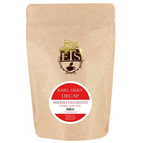 English Tea Store Loose Leaf, Earl Grey Co2 Decaffeinated Tea Pouches - 4oz, 4 Ounce