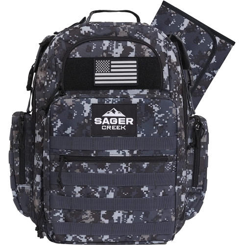 Sager Creek Dad Diaper Bag Backpack Travel Diaper Bag For Baby Essentials, Gray Camo