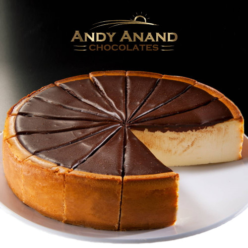 Andy Anand Chocolate Fudge Cheesecake 9" Fresh Made In Traditional Way, & Greeting Card, Birthday Valentine, Christmas, Mothers Day, Anniversary (2 Lbs)